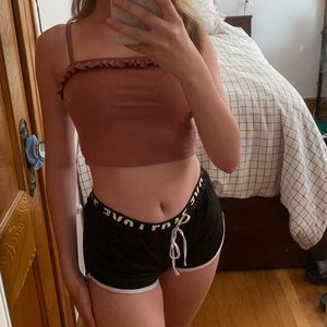 Cute Black Shorts with LOVE Band